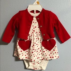 Carter’s Valentine’s Day Baby Girl matching outfit for baby girl. Size 3 months